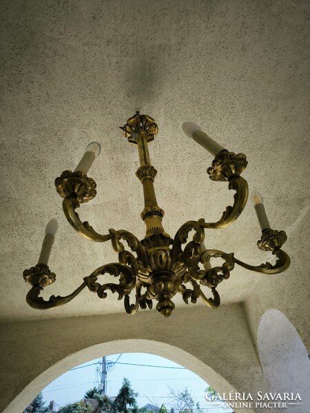 Csillár faragott fa Barokk rokokó stílusú Florentin tükör falikar mellé jellegű. Videó!!!