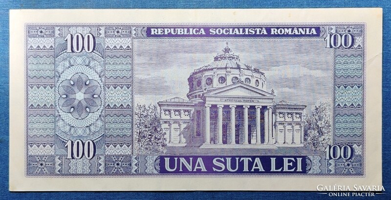 Románia 100 Lei 1966, EF+.