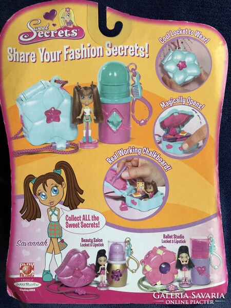 Sweet secrets Savannah rúzs mini baba  és cool classrooom  Polly Pocket like dobozka 2007