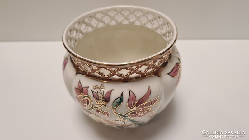 Zsolnay Liliom / Orchidea mintás kaspó #1958