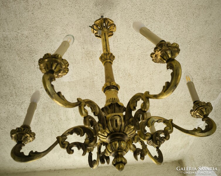 Csillár faragott fa Barokk rokokó stílusú Florentin tükör falikar mellé jellegű. Videó!!!