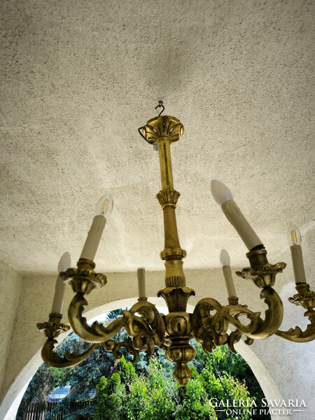 Csillár faragott fa Barokk rokokó stílusú Florentin tükör falikar mellé jellegű. Videó!!!