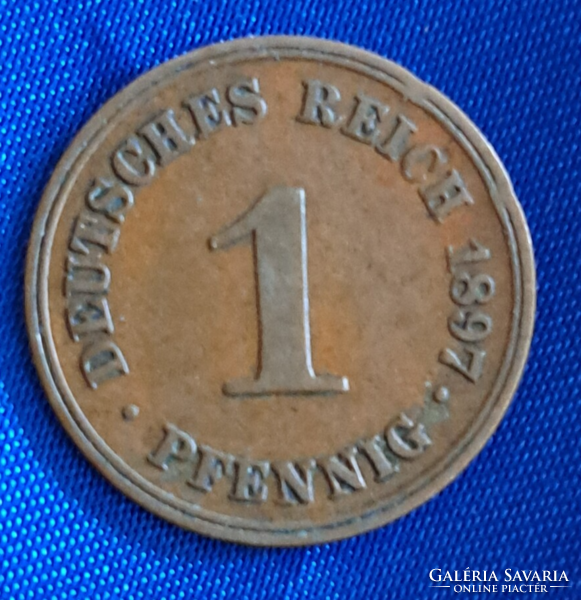 1897.  "A" Verdejel - Deutsches Reich 1 pfennig Németország (232)