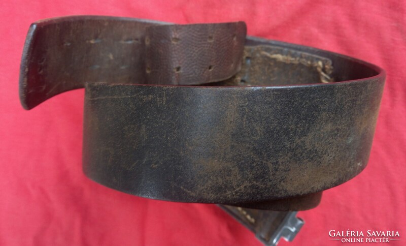 Világháborús Eredeti Német Wehrmacht SS Bőr Öv, Derékszíj