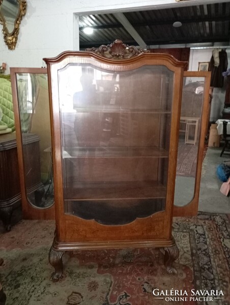 Antik bécsi barokk vitrines szekrény