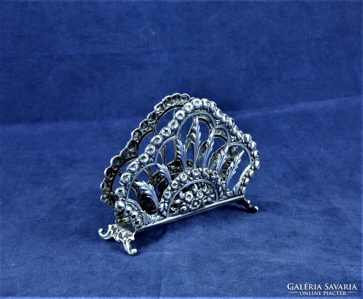 CSODÁS, ANTIK, EZÜST SZALVÉTA TARTÓ, NÉMET, CA. 1890!!!