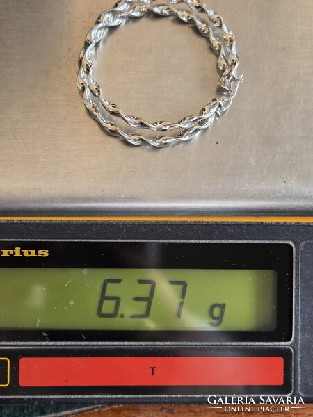 Ezüst karika csavart fülbevaló 6,37g