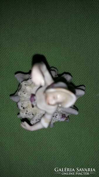 Antik 19. sz jelzésű német porcelán Unterweissbach mini barokk Balerina figura 10 cm képek szerint