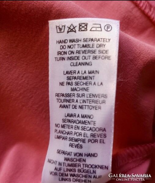 ASOS 36-38-as alkalmi, esküvői,  45% pamut, zsorzsett, rózsaszín-barack parti ruha. Mb 85 cm