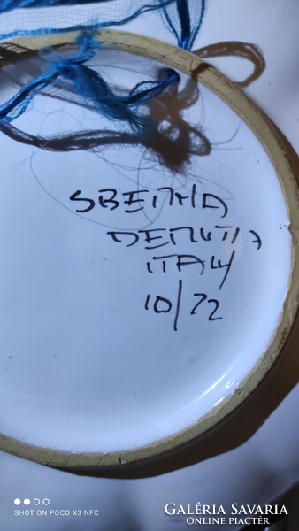 Jelzett eredeti Deruta Raffaellesco falidísz tál 23 cm átmérő  kínáló magas peremmel