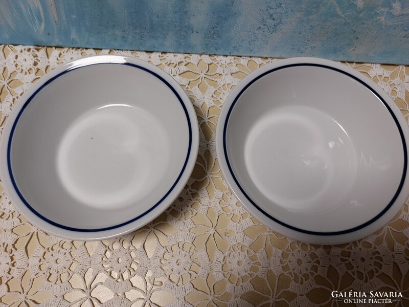 Alföldi menzás kék csíkos gulyásos, kocsonyás porcelán tányér