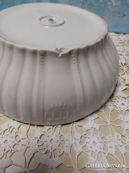 Régi, Zsolnay fehér porcelán nagy tál - Hungária sorozat