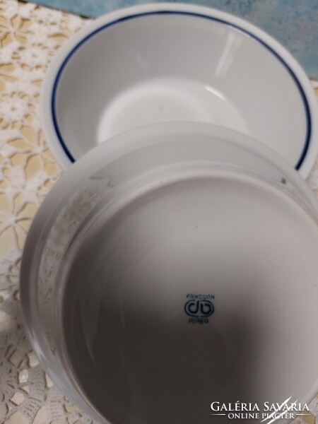 Alföldi menzás kék csíkos gulyásos, kocsonyás porcelán tányér