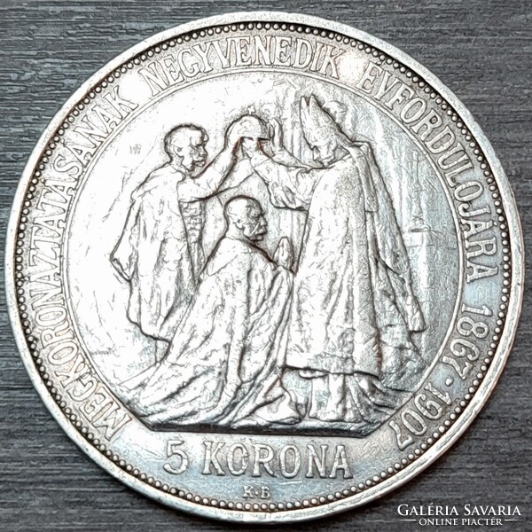 Ferenc József 5 Korona 1907 Koronázási