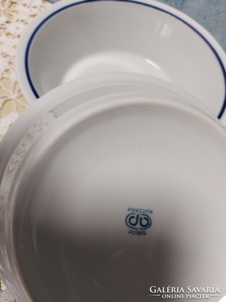 Alföldi menzás kék csíkos gulyásos, kocsonyás porcelán tányér