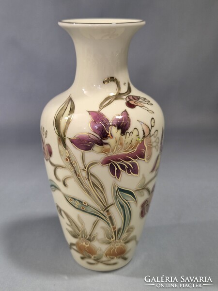 Zsolnay kézzel festett orchideás porcelán váza