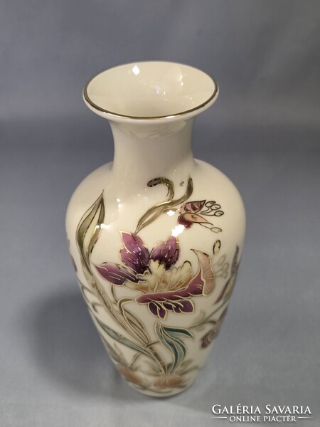 Zsolnay kézzel festett orchideás porcelán váza