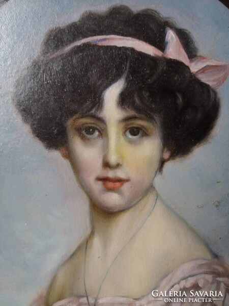 GYÖNYÖRŰ HÖLGYPORTRÉ - KERETEZETT ALKOTÁS FELOLDATLAN JELZÉSSEL