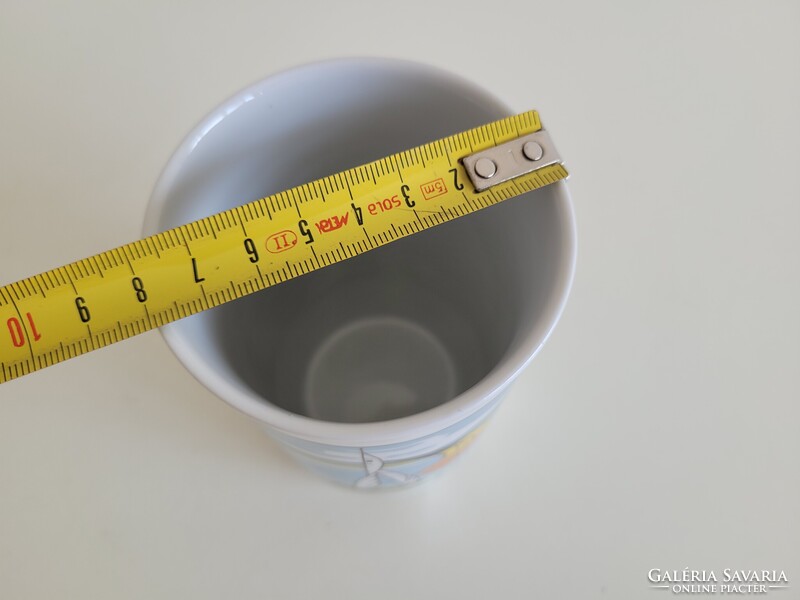 Retro régi Balatoni emlék Zsolnay porcelán bögre vitorlás mintás mid century Balaton szuvenír