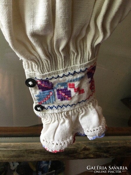 Régi natúr vászon lenvászon hímzett erdélyi paraszt ing blúz ümög