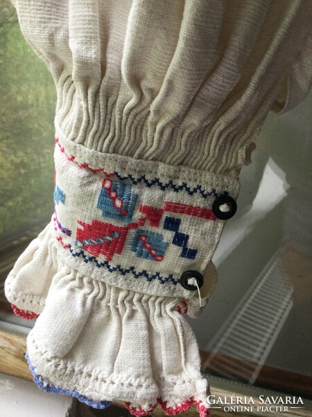 Régi natúr vászon lenvászon hímzett erdélyi paraszt ing blúz ümög