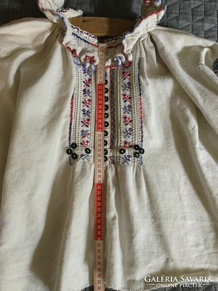 Régi natúr vászon lenvászon hímzett erdélyi paraszt ing blúz ümög