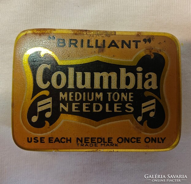 Columbia. Régi gramofon tű doboz, tűkkel