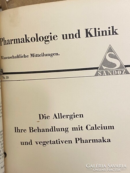 Pharmakologie und Klinik Wissenschaftliche Mitteilungen Sammelmappe Sandoz Német nyelvű folyóirat.