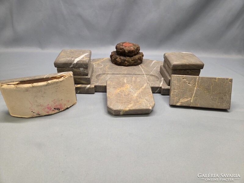 Régi márvány íróasztal szett 4 részes