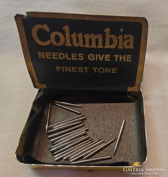 Columbia. Régi gramofon tű doboz, tűkkel