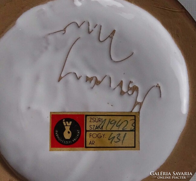 1W142 Nagyméretű Morvay Zsuzsa fedeles kerámia edény - teafű tartó 21.2 cm