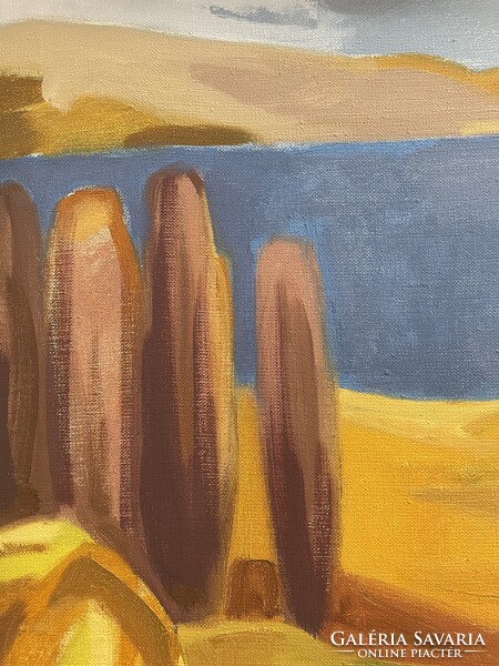 Tamás Ervin (1922-1996) 65x85 cm EREDETI olajfestménye