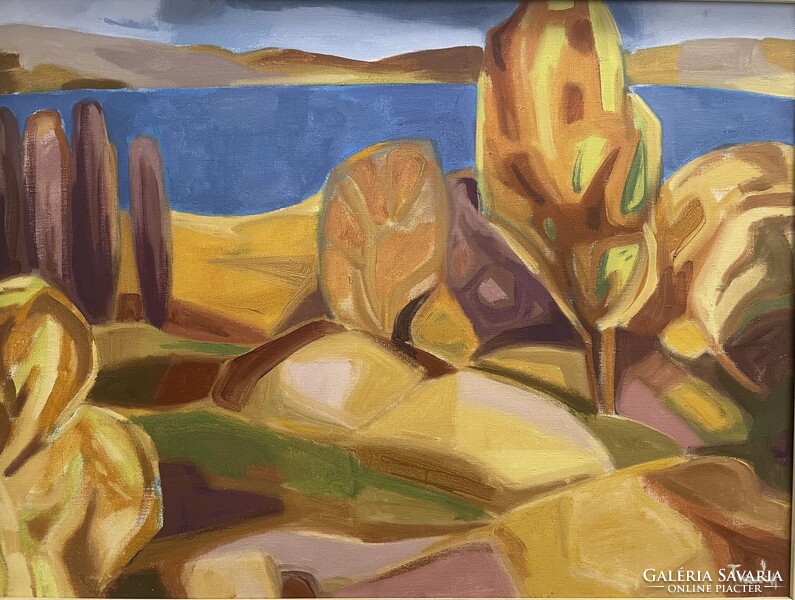 Tamás Ervin (1922-1996) 65x85 cm EREDETI olajfestménye