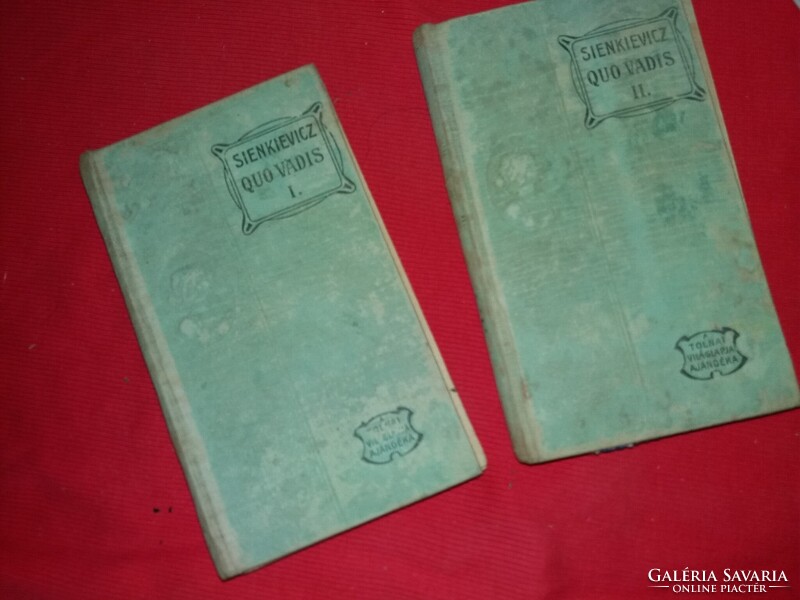 Antik cc. 1910 Sienkiewicz Henrik : Quo vadis I-II. Magyar Kereskedelmi Közlöny Hir a képek szerint