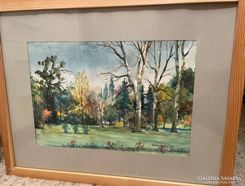 Watercolor landscape, Miskolctapolca (Gyula Takács, 1974)