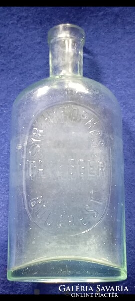 Syr. Hypophosphit. Dr. Egger Leó és Egger Izidor gyógyszerészek köhögés elleni szirupos üveg 1910