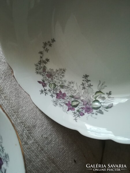 Cmielow lengyel porcelán kerek kínáló tál ibolya mintával