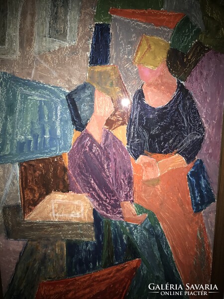 Prokop Péter(1919-2003) : Római piacon(Campo de’ Fiori) eredeti olajfestmény.