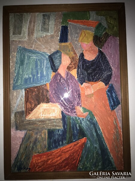 Prokop Péter(1919-2003) : Római piacon(Campo de’ Fiori) eredeti olajfestmény.