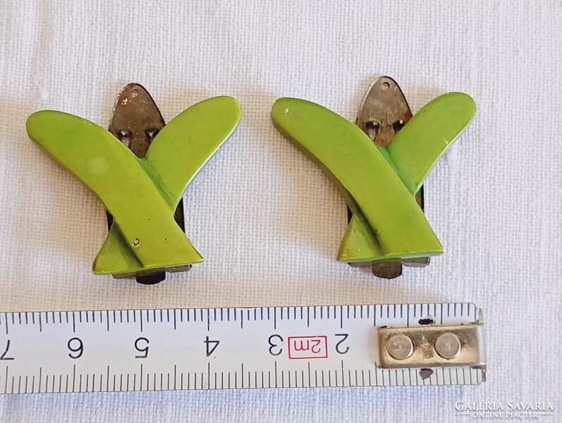 Ruhacsipesz 02 - Celluloid korai műanyag art deco 1930-as évek 2db ruhacsat egyben klipsz