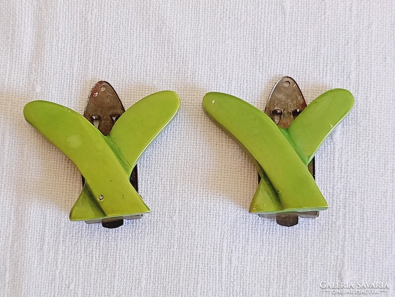 Ruhacsipesz 02 - Celluloid korai műanyag art deco 1930-as évek 2db ruhacsat egyben klipsz