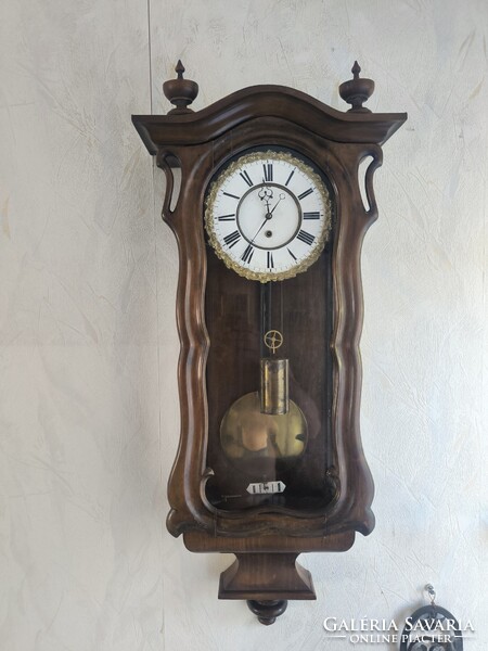 Biedermeier hegedűtok Falióra, könyvtár óra 1800-as évek. Rövid ingàs ritkaság díszes ringgel !