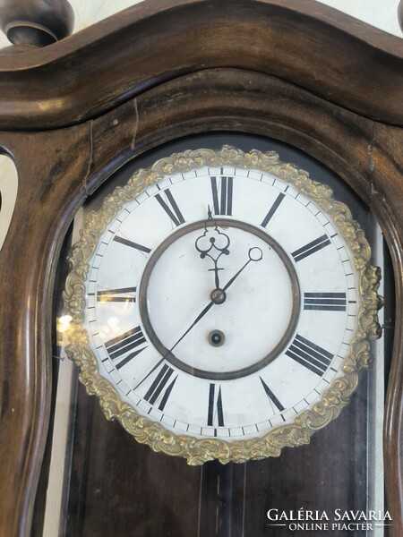 Biedermeier hegedűtok Falióra, könyvtár óra 1800-as évek. Rövid ingàs ritkaság díszes ringgel !