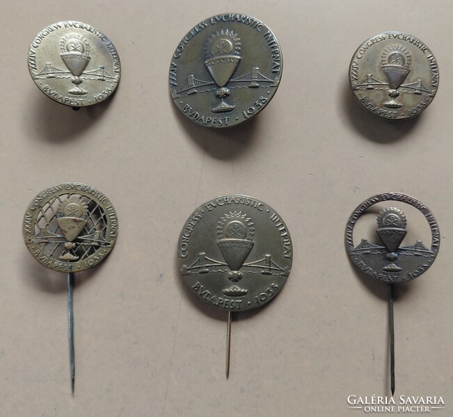1938. "XXXIV. Nemzetközi Eucharisztikus Kongresszus Budapest" 6db . Madarassy , Ludvig  gyartók.