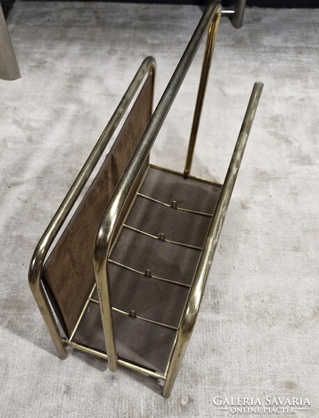 Mid century modern réz színű újságtartó