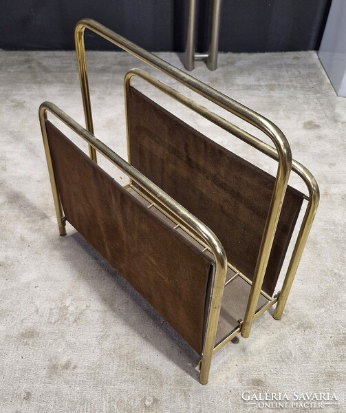 Mid century modern réz színű újságtartó