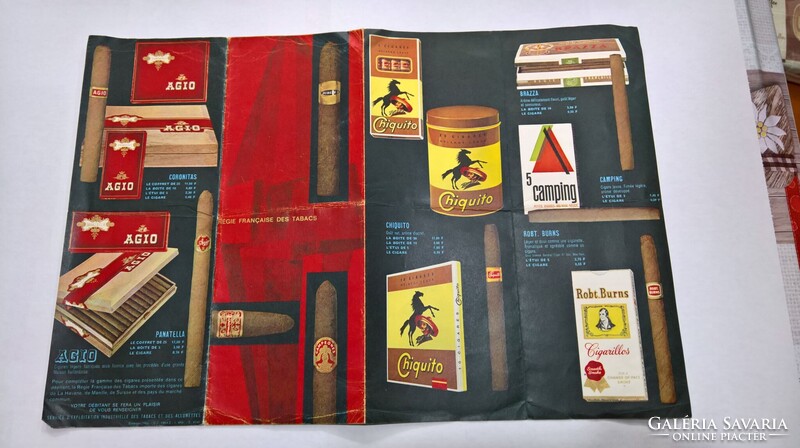 Retro Vintage francia szivar és cigaretta prospektus Jubilé AGIO 1964