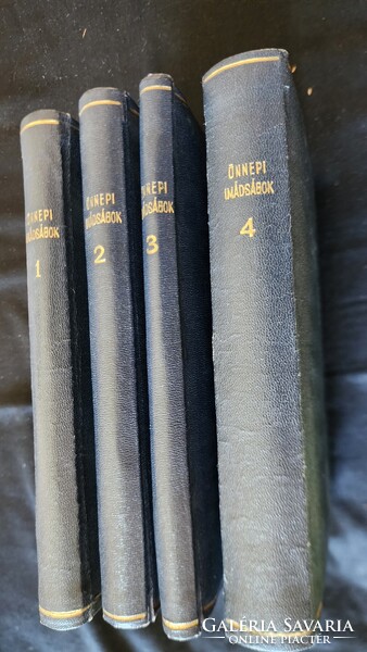 Cca. 1910 ANTIK JUDAIKA ZSIDÓ IMAKÖNYV I. - IV KÖTET KOMPLETT ÜNNEPI IMÁDSÁGOK SORRENDBEN JUDAICA