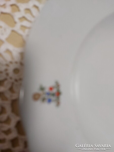 Zsolnay, régi ritka mély tányér, szép kapa-virág mintás