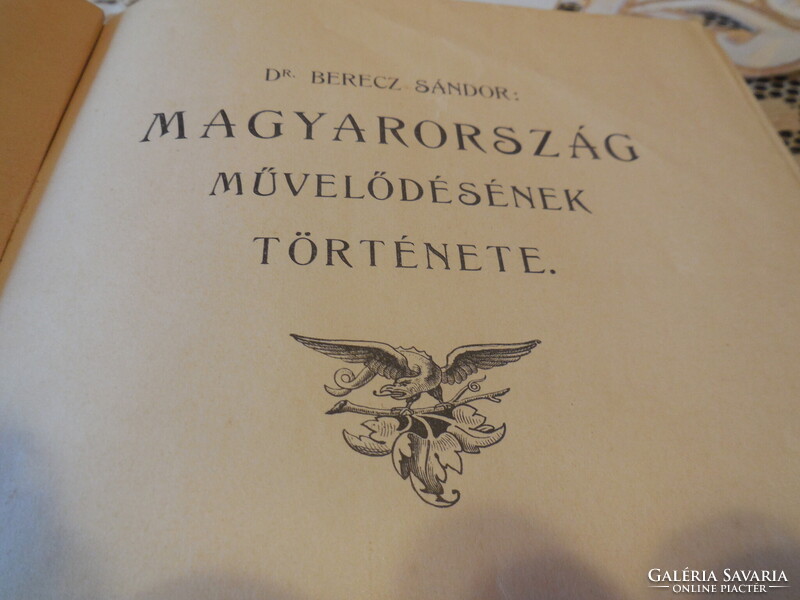 Magyarország művelödésének története   írta Dr Berecz  Sándor   KNER nyomda  Gyoma  1905.